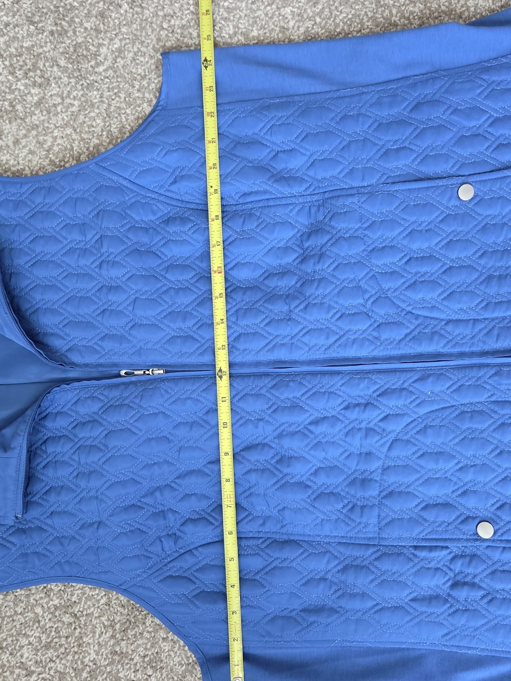 Allison Daley Plus Diamond Quilted Full Zipper Vest Royal Blue Sz 18W Pockets - Picture 7 of 9